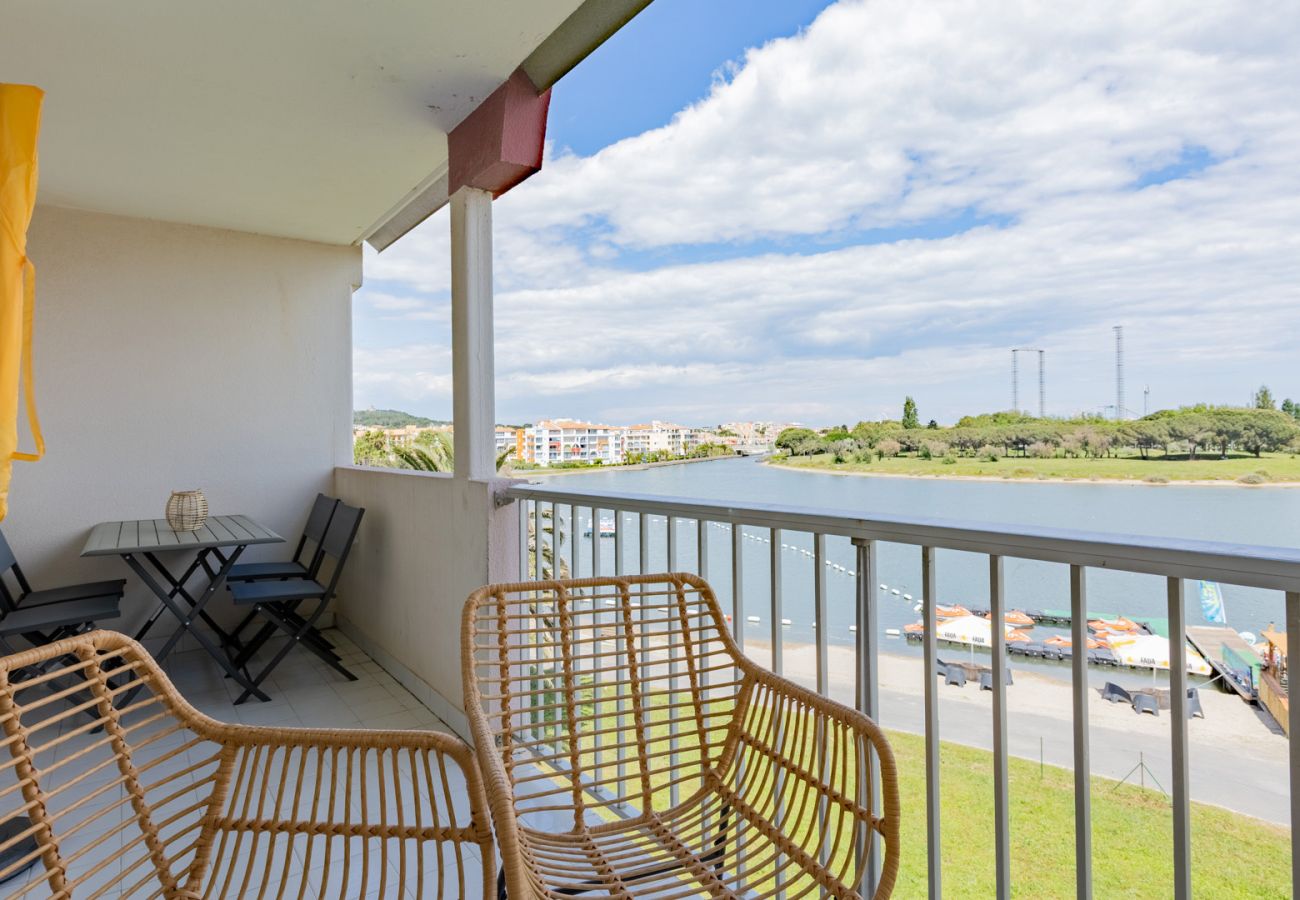 Appartement à Agde - Appt 6 pers vue lagon, balcon, piscine, parking