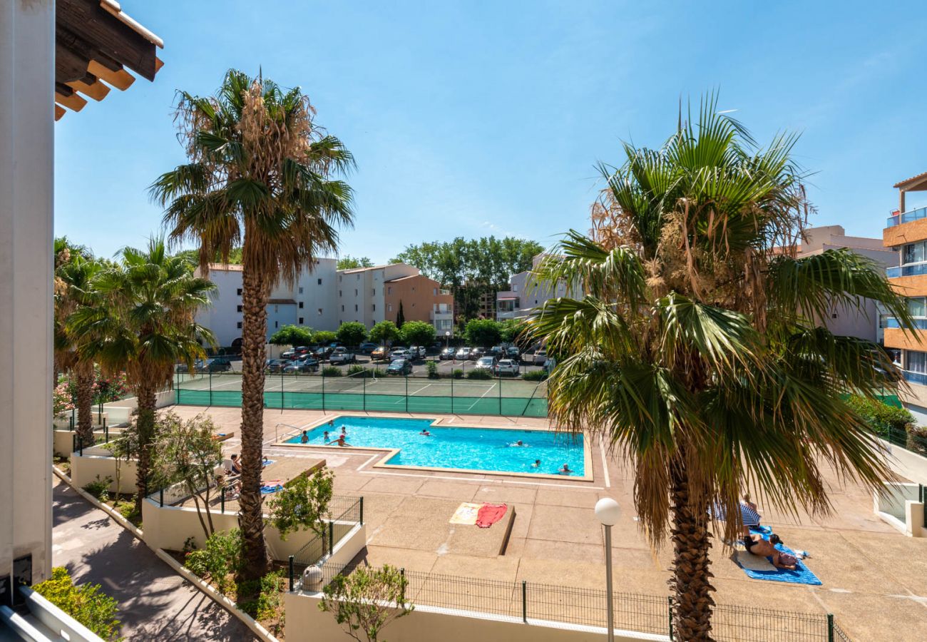 Appartement à Agde - Appt 5 pers vue piscine, loggia, parking privé