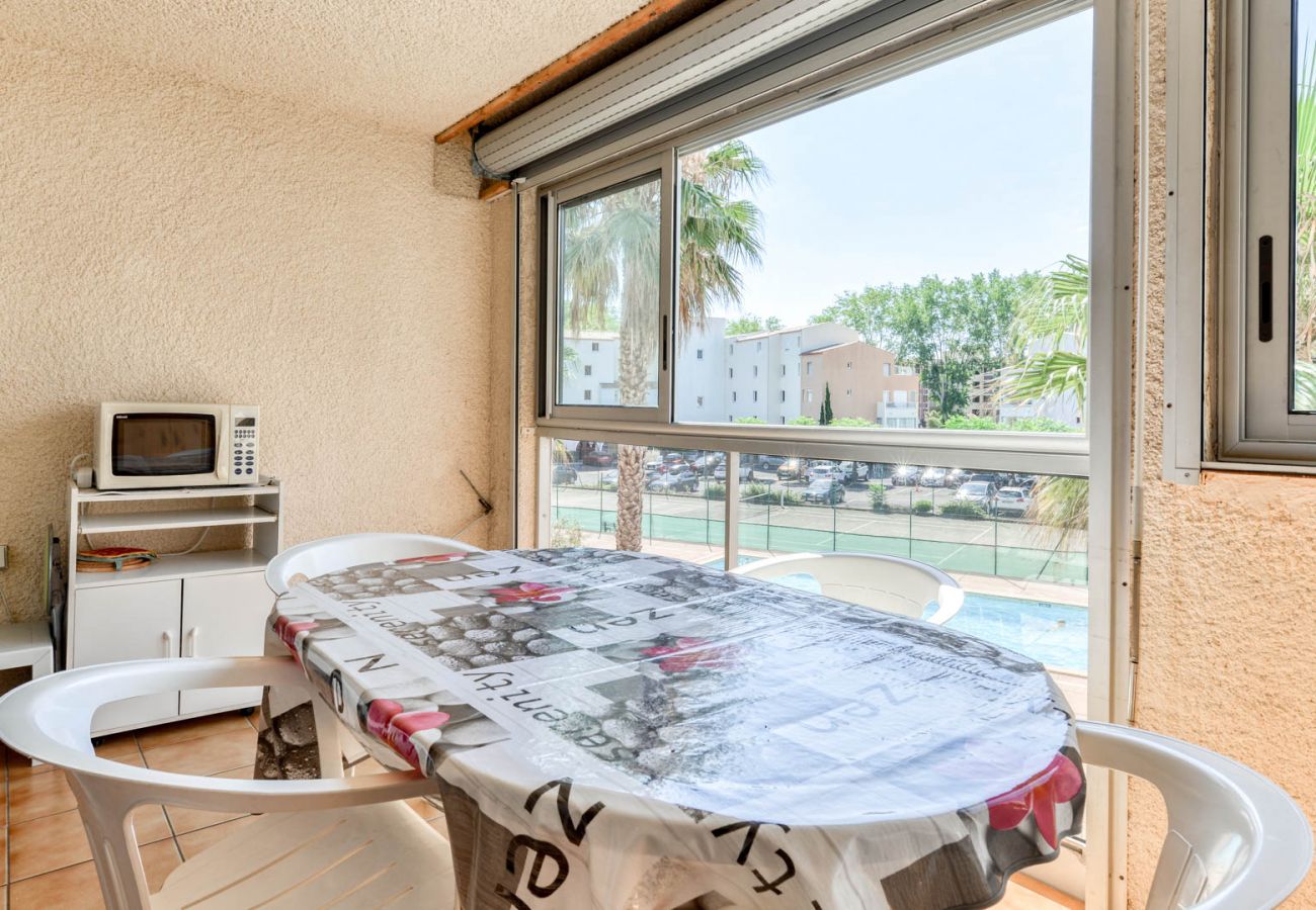 Appartement à Agde - Appt 5 pers vue piscine, loggia, parking privé