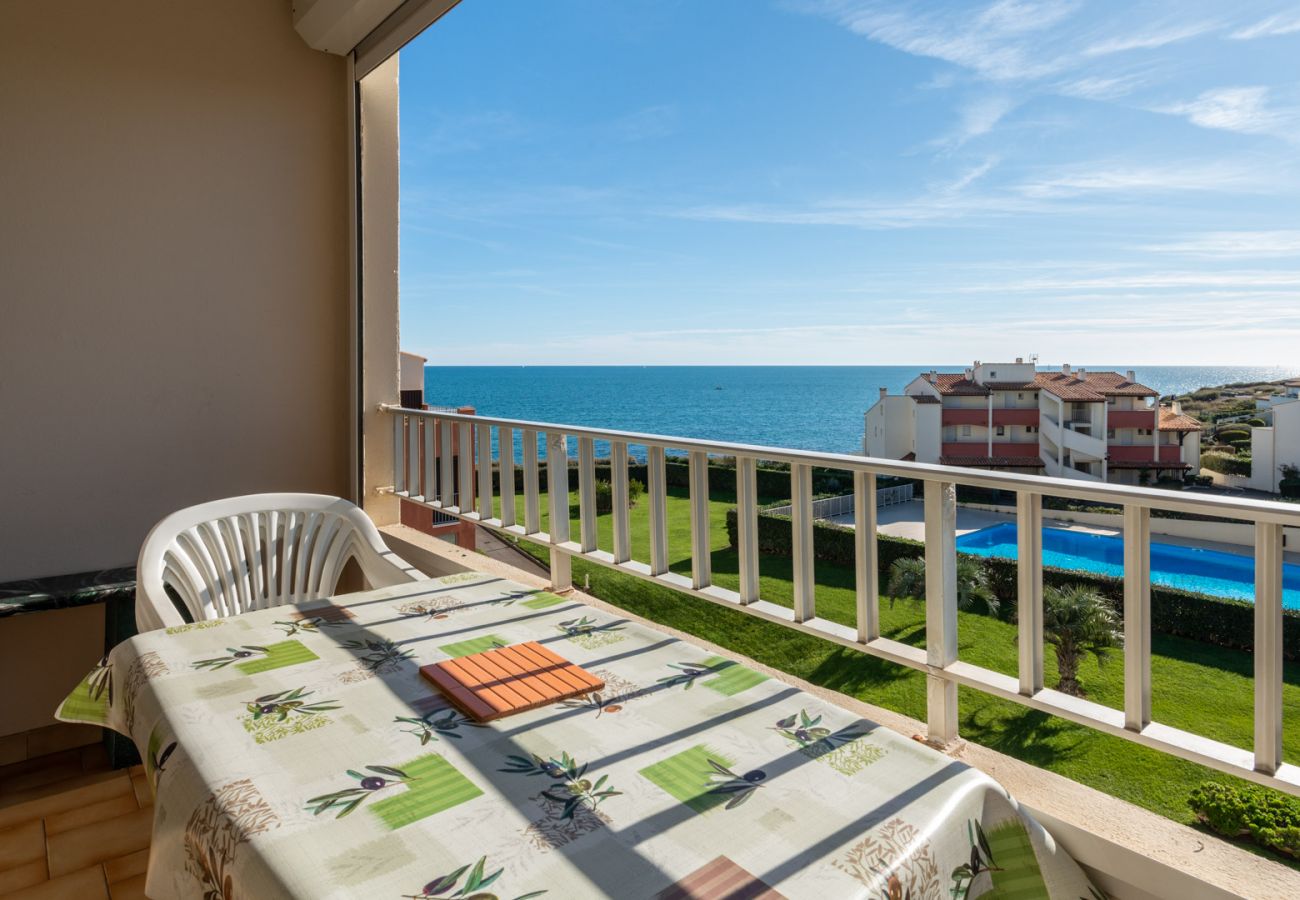 Studio à Agde - Studio 4/6 pers balcon vue mer, piscine, parking 