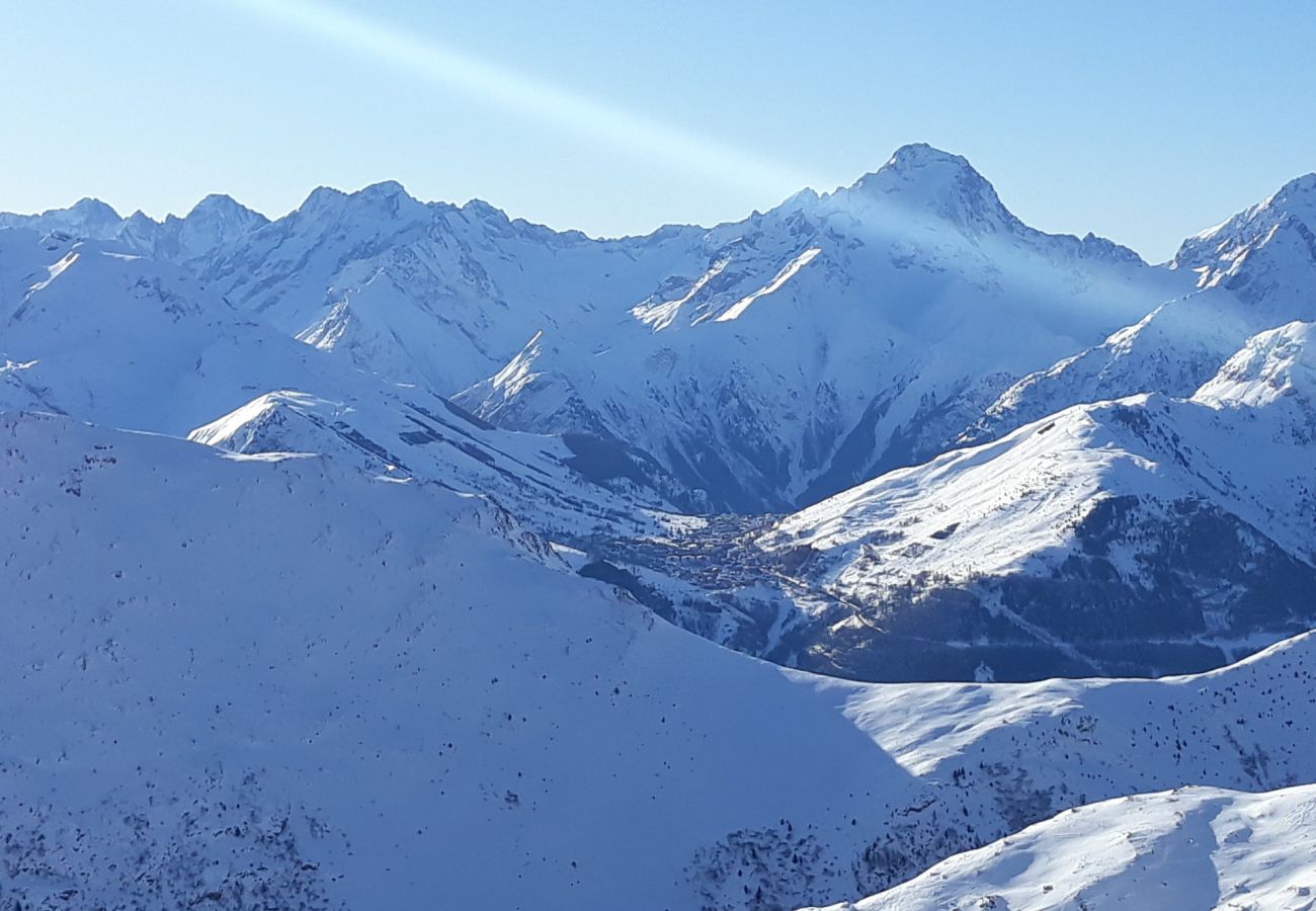 Appartement à Les Deux Alpes - Appt spacieux 8 pers, balcon vue montagne